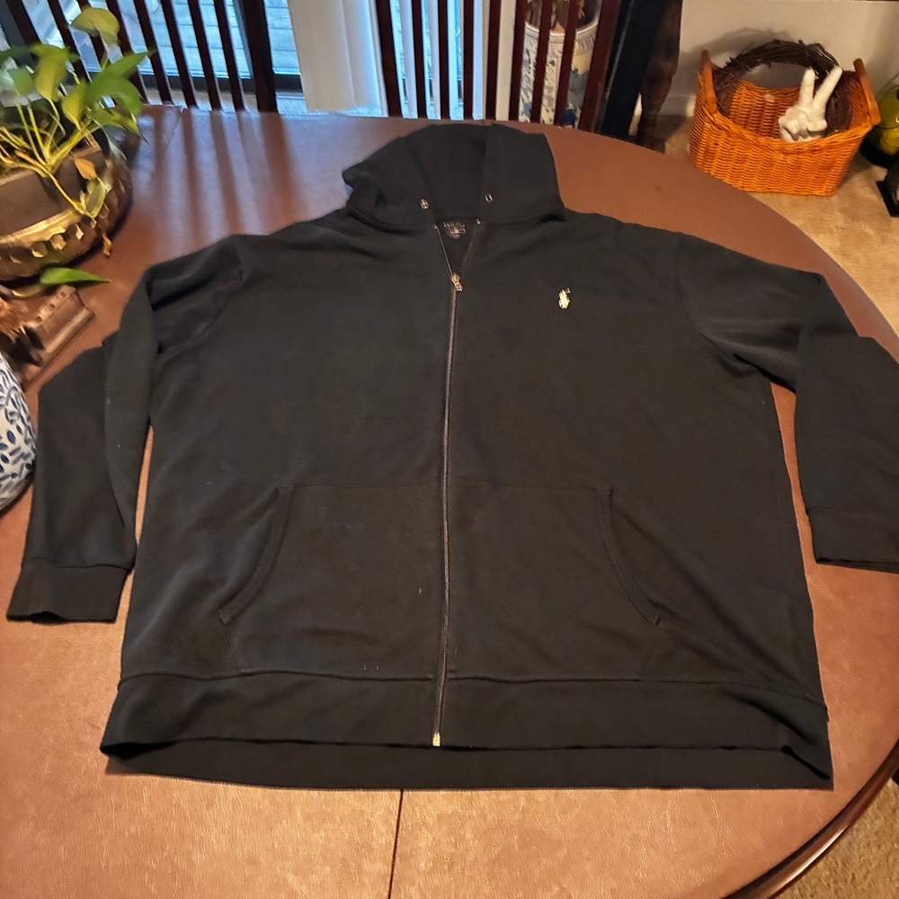 Polo Ralph Lauren Hoodie Mens 4XL Black Hooded Jacket Zip